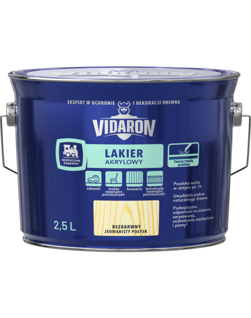 Zdjęcie: Lakier akrylowy bezbarwny 2,5 L VIDARON