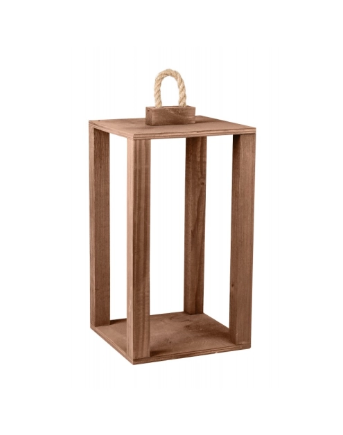Zdjęcie: Latarenka drewniana 20x20x35,5/38,5/44 cm brązowa TIN TOURS