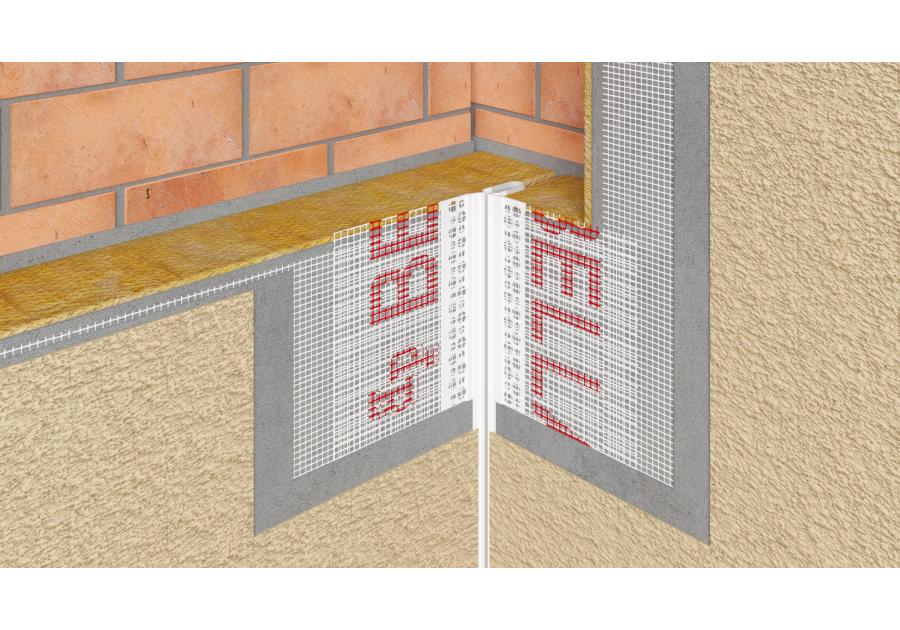 Zdjęcie: Listwa PVC dylatacyjna typu "V", kątowa BP16 L200 biała membrana BELLA PLAST