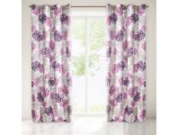 Zdjęcie: Zasłona Maura 140x250 cm biało-fioletowa na przelotkach EUROFIRANY