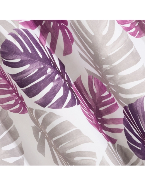 Zdjęcie: Zasłona Maura 140x250 cm biało-fioletowa na przelotkach EUROFIRANY