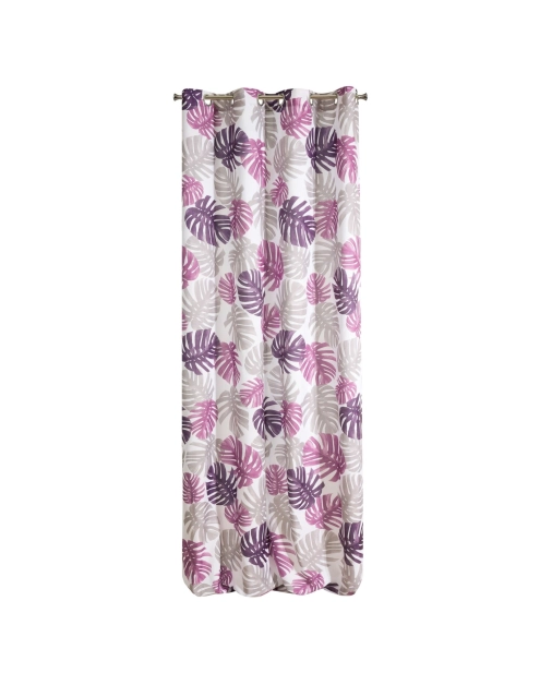Zdjęcie: Zasłona Maura 140x250 cm biało-fioletowa na przelotkach EUROFIRANY