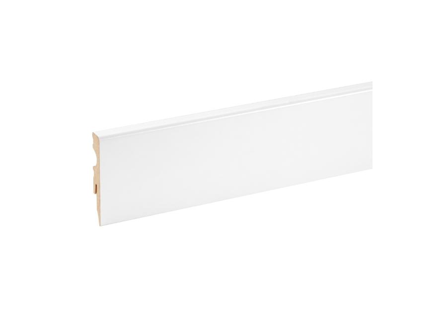 Zdjęcie: Listwa przypodłogowa MDF Biały RAL 9003 okleina półmat 5,8x1,4 cm kwadrat 220 cm CEZAR