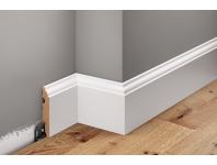 Zdjęcie: Listwa przypodłogowa MDF Biały RAL 9003 okleina półmat 5,8x1,4 cm kwadrat 220 cm CEZAR