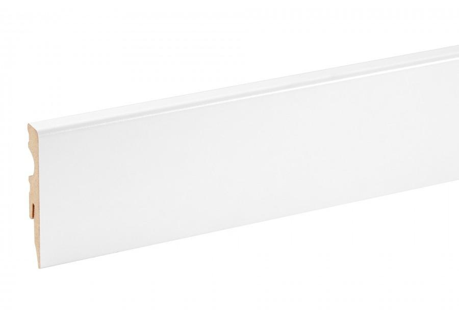 Zdjęcie: Listwa przypodłogowa MDF Biały RAL 9003 okleina półmat 5,8x1,4 cm kwadrat 220 cm CEZAR