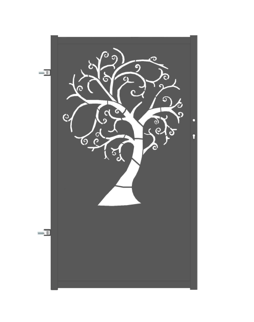 Zdjęcie: Furtka Nela 0,90 m, 1,50 m, stal ocynk+RAL7016 struktura lewa POLBRAM