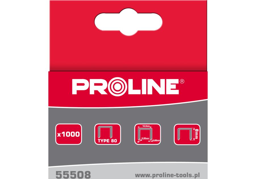 Zdjęcie: Zszywki typ 80, 8 mm, 12,9x0,95 mm, 1000 szt PROLINE