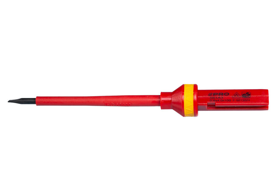 Zdjęcie: Wymienna końcówka wkrętaka izolawana płaski 0,8x4x100 mm PRO FACHMAYER
