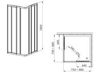 Zdjęcie: Kabina narożna Variabel 90x90x180 cm srebrny pleksa KFA