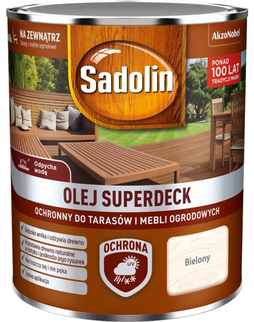 Zdjęcie: Olej Superdeck bielony 0,75 L SADOLIN