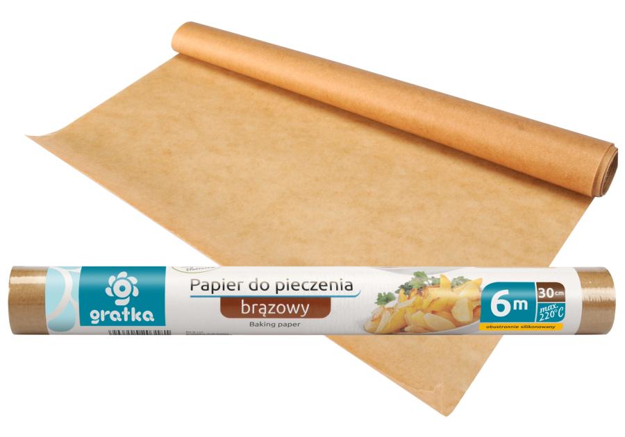 Zdjęcie: Papier do pieczenia brązowy w rolce 6 m - 30 cm GRATKA