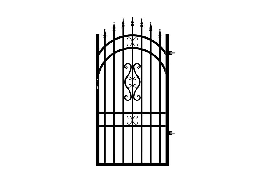 Zdjęcie: Furtka Milena 0,90 m, 1,55-1,75 m, stal ocynk+RAL9005 prawa POLBRAM