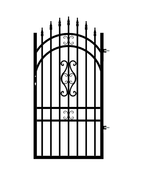 Zdjęcie: Furtka Milena 0,90 m, 1,55-1,75 m, stal ocynk+RAL9005 prawa POLBRAM