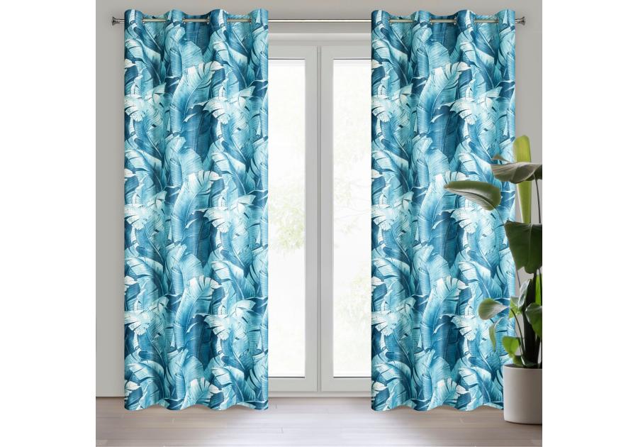 Zdjęcie: Zasłona gotowa Lizbona 140x250 cm niebieski EUROFIRANY