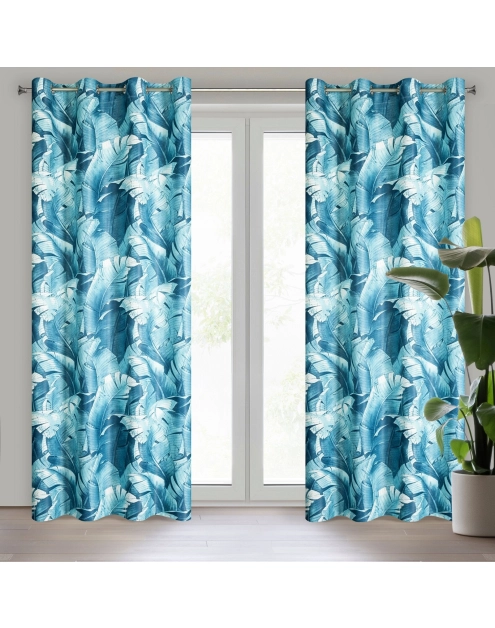 Zdjęcie: Zasłona gotowa Lizbona 140x250 cm niebieski EUROFIRANY