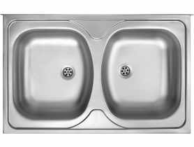 Zlewozmywak Tango satyna 2K B/O 800x500x130, 2" + osprzęt DEANTE