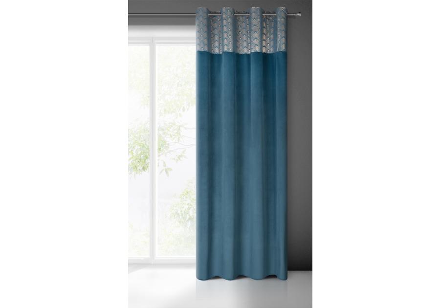 Zdjęcie: Zasłona gotowa Elen 140x250 cm niebieski EUROFIRANY