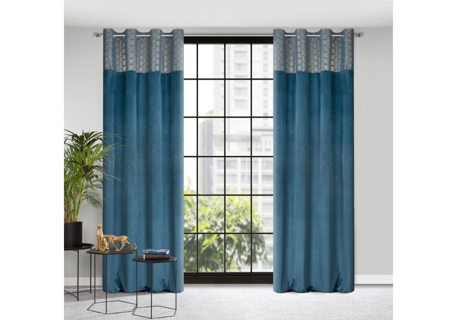 Zdjęcie: Zasłona gotowa Elen 140x250 cm niebieski EUROFIRANY