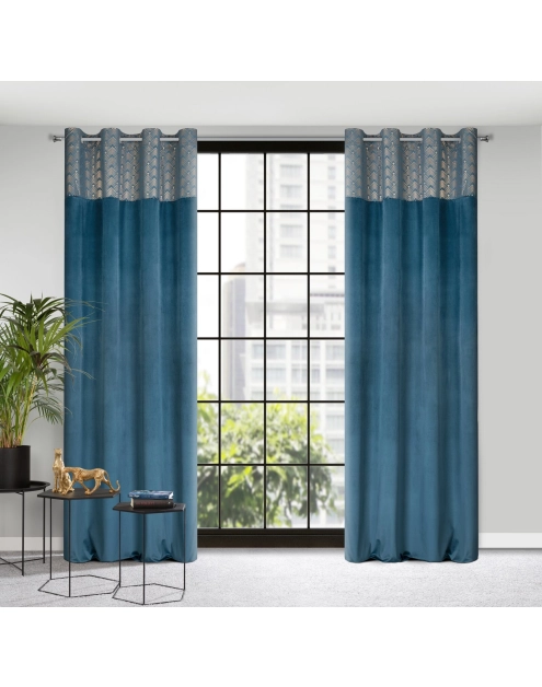 Zdjęcie: Zasłona gotowa Elen 140x250 cm niebieski EUROFIRANY