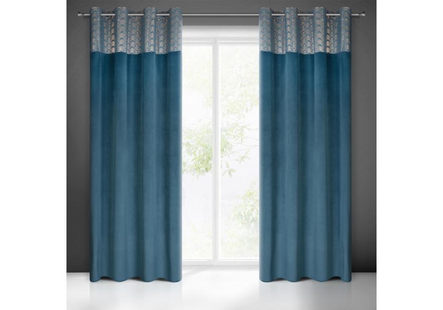 Zdjęcie: Zasłona gotowa Elen 140x250 cm niebieski EUROFIRANY