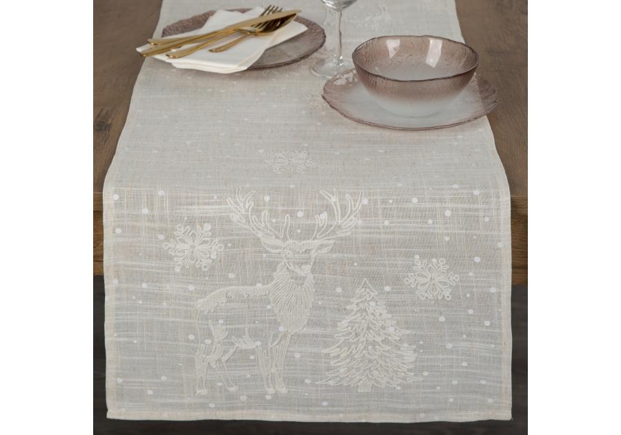 Zdjęcie: Bieżnik świąteczny 85x85 cm beżowy EUROFIRANY