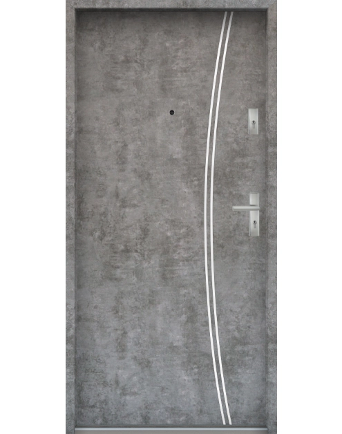 Zdjęcie: Drzwi wejściowe do mieszkań Bastion R-61 Beton srebrny 80 cm lewe OSPŁ KR CENTER