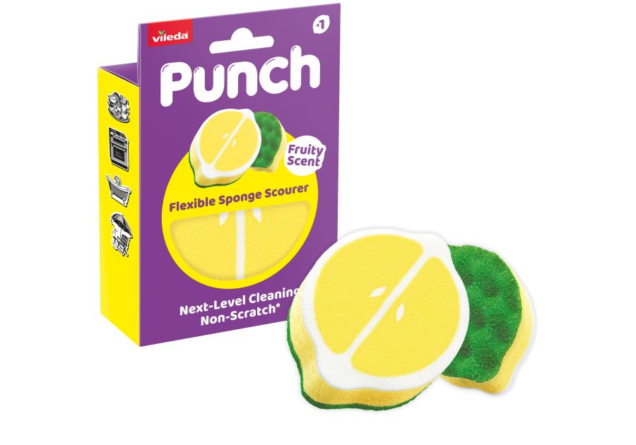 Zdjęcie: Zmywak elastyczny Vileda Punch, cytryna VILEDA