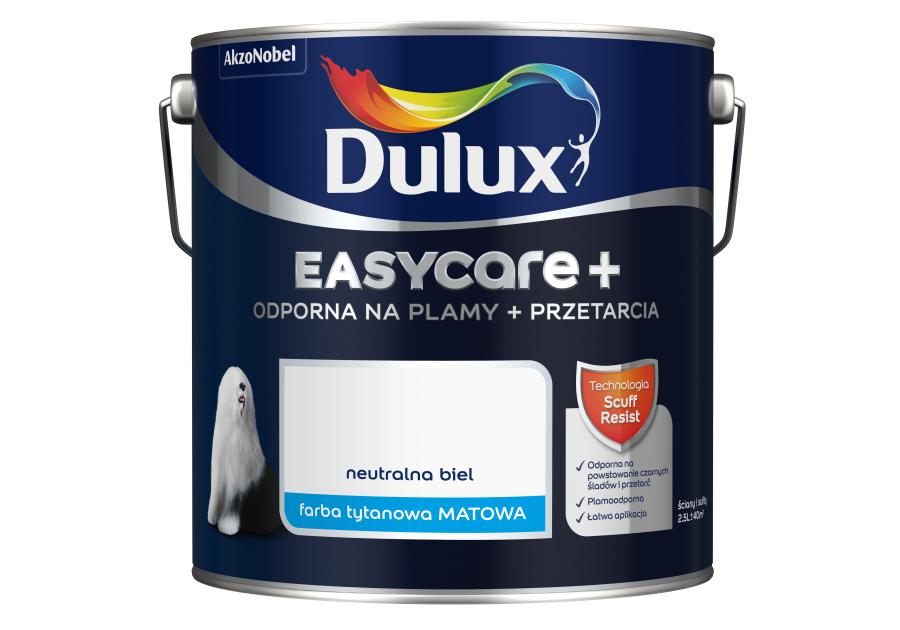 Zdjęcie: Farba Easy Care + Przetarcia naturalna biel 2,5 L DULUX