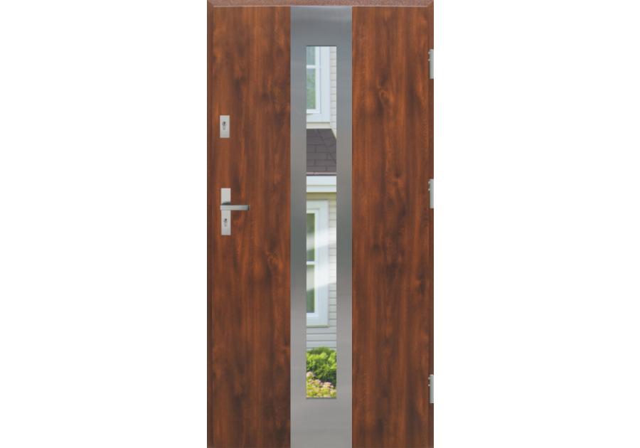 Zdjęcie: Drzwi zewnętrzne stalowo-drewniane Disting Otello 05 Dąb złoty 80 cm prawe KR CENTER