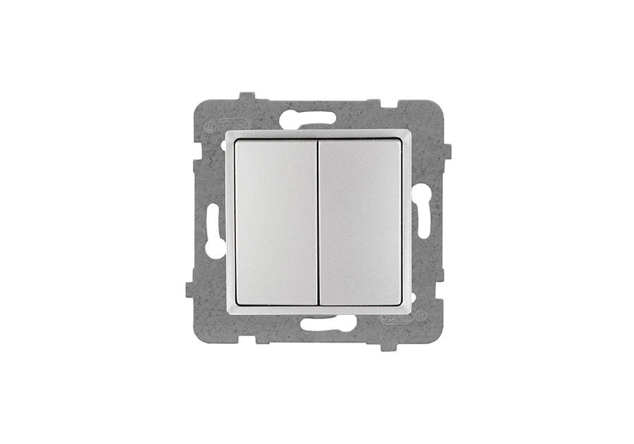 Zdjęcie: Łącznik świecznikowy, podwójny srebrny metalik ŁP-2Q/m bez ramki Rosa POLMARK