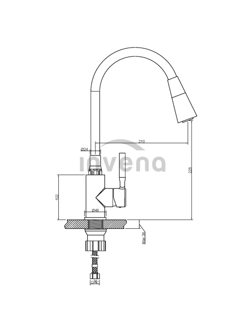 Zdjęcie: Bateria zlewozmywakowa Pogo szara INVENA