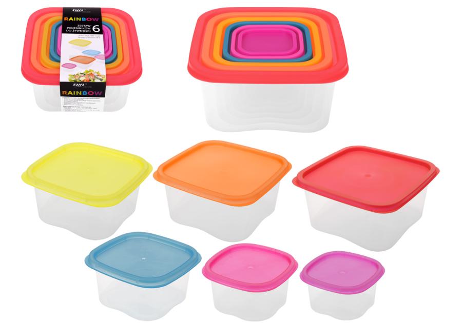 Zdjęcie: Zestaw 6 pojemników do żywności Rainbow 50258 RAVI