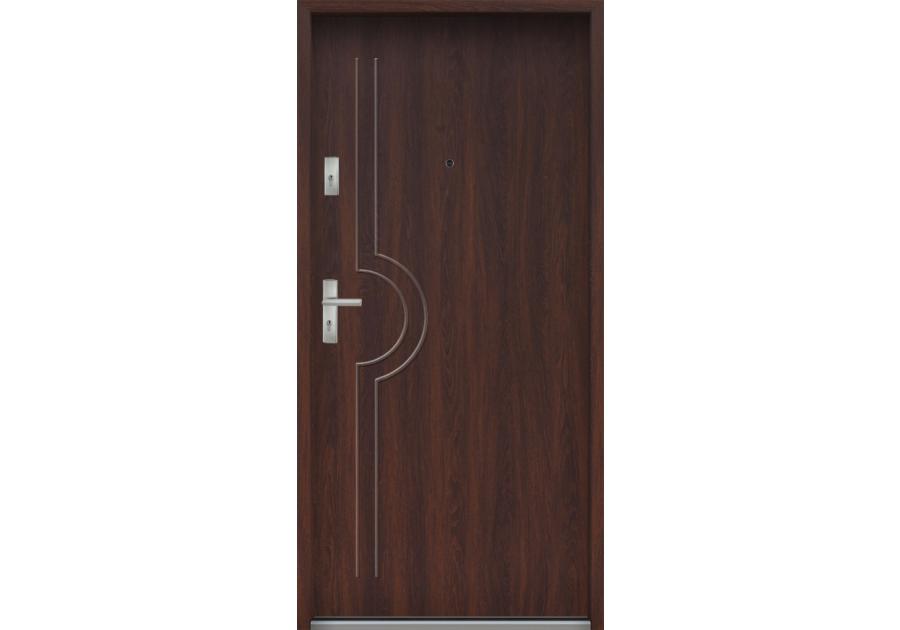 Zdjęcie: Drzwi wejściowe do mieszkań Bastion N-03 Orzech japoński 80 cm prawe ODO KR CENTER