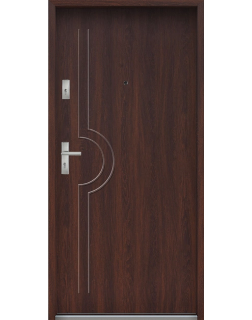 Zdjęcie: Drzwi wejściowe do mieszkań Bastion N-03 Orzech japoński 80 cm prawe ODO KR CENTER
