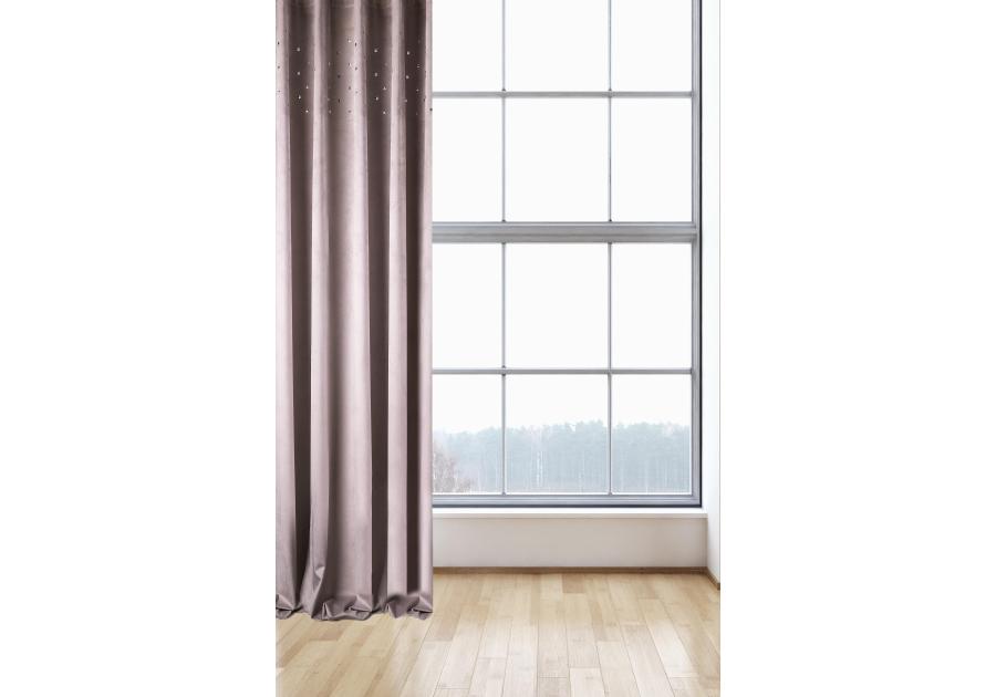 Zdjęcie: Welwetowa zasłona z klejonymi ćwiekami modern chic szaro-złota 140x270 cm CHIC HOME