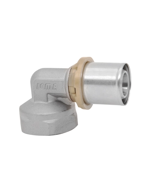 Zdjęcie: Kształtka zaprasowywana kolano nakrętne 16x1/2" gw DURO SYSTEM