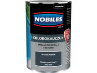 Zdjęcie: Emalia do metalu i betonu Chlorokauczuk szary grafitowy wysoki połysk 0,9 L NOBILES