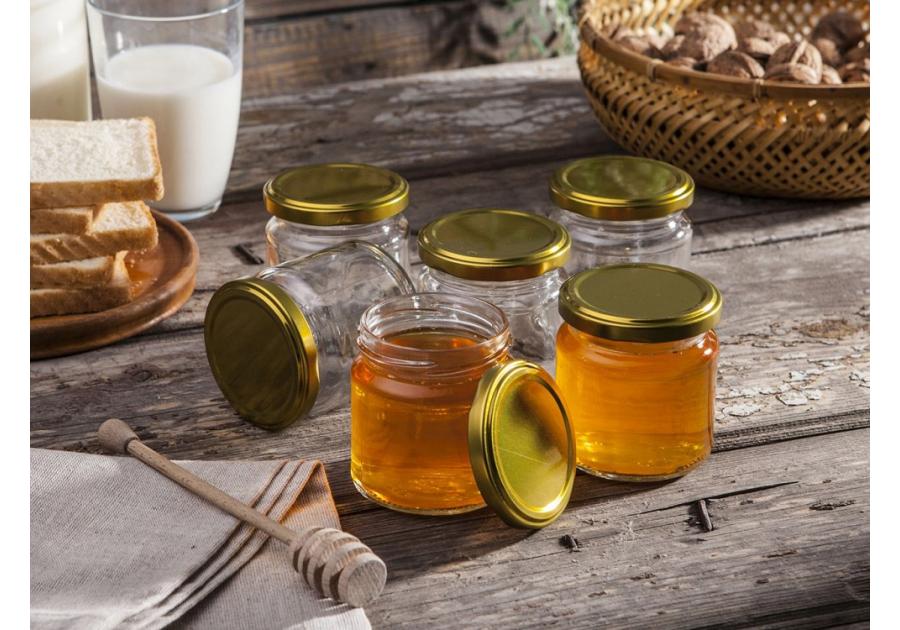 Zdjęcie: Komplet 6 słoików 200 ml + zakrętka fi 66 4-zaczepowa SEZON