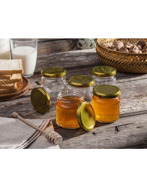 Zdjęcie: Komplet 6 słoików 200 ml + zakrętka fi 66 4-zaczepowa SEZON