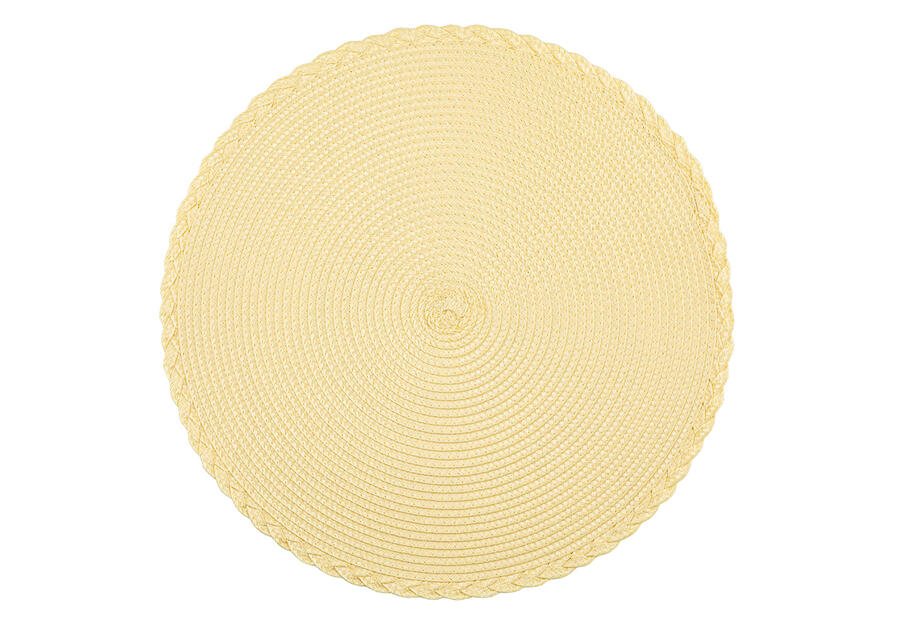 Zdjęcie: Mata stołowa okrągła średnica 38 cm dekor żółta plecionka ALTOMDESIGN