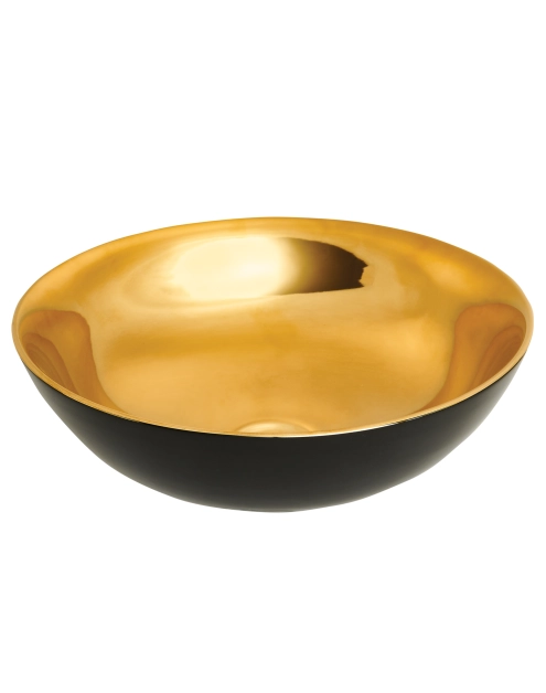 Zdjęcie: Umywalka nablatowa Tinos Trend 39,5 cm czarno-złota INVENA