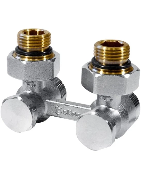 Zdjęcie: Przyłącze grzejnikowe na zawieszce, kątowe 1/2" z mostkiem CALIDO