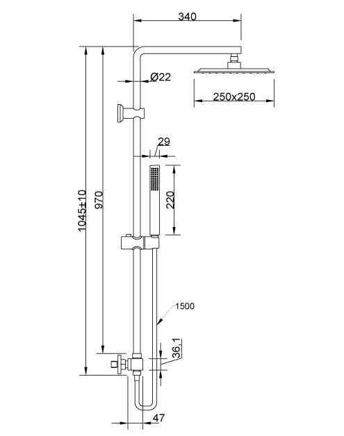 Zdjęcie: Deszczownia z baterią termostatyczną Svart czarny INVENA