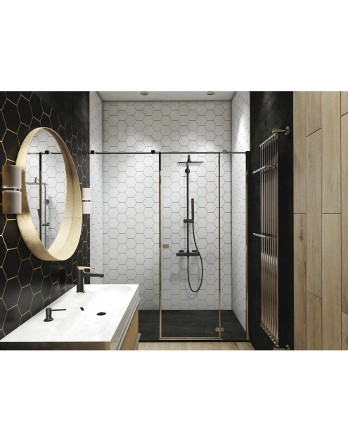 Zdjęcie: Deszczownia z baterią termostatyczną Svart czarny INVENA