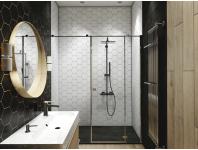 Zdjęcie: Deszczownia z baterią termostatyczną Svart czarny INVENA