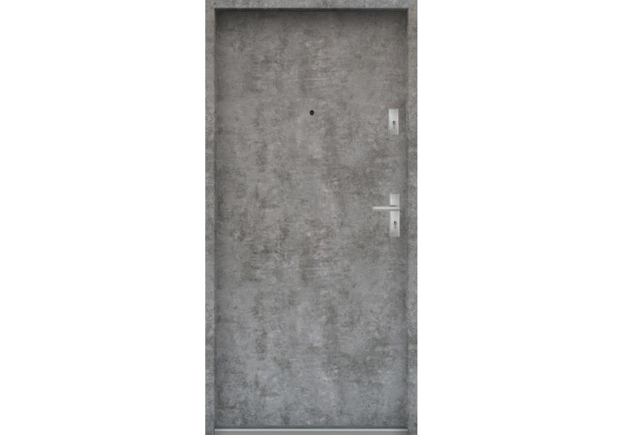 Zdjęcie: Drzwi wejściowe do mieszkań Bastion N-02 Beton srebrny 80 cm lewe ODO KR CENTER