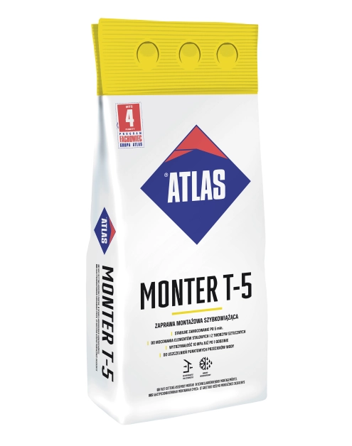 Zdjęcie: Zaprawa montażowa T-5 szybkowiążąca Monter 5 kg ATLAS