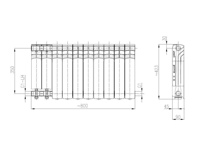 Zdjęcie: Grzejnik aluminiowy G350F/10 KFA