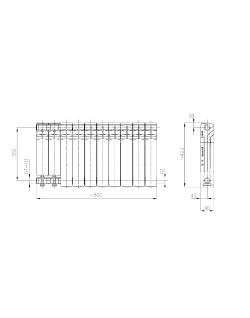 Zdjęcie: Grzejnik aluminiowy G350F/10 KFA