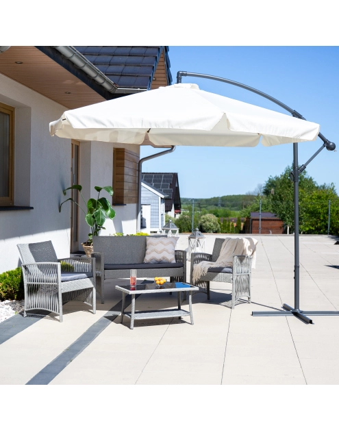Zdjęcie: Parasol ogrodowy boczny z podstawą 3 m ecru PATIO